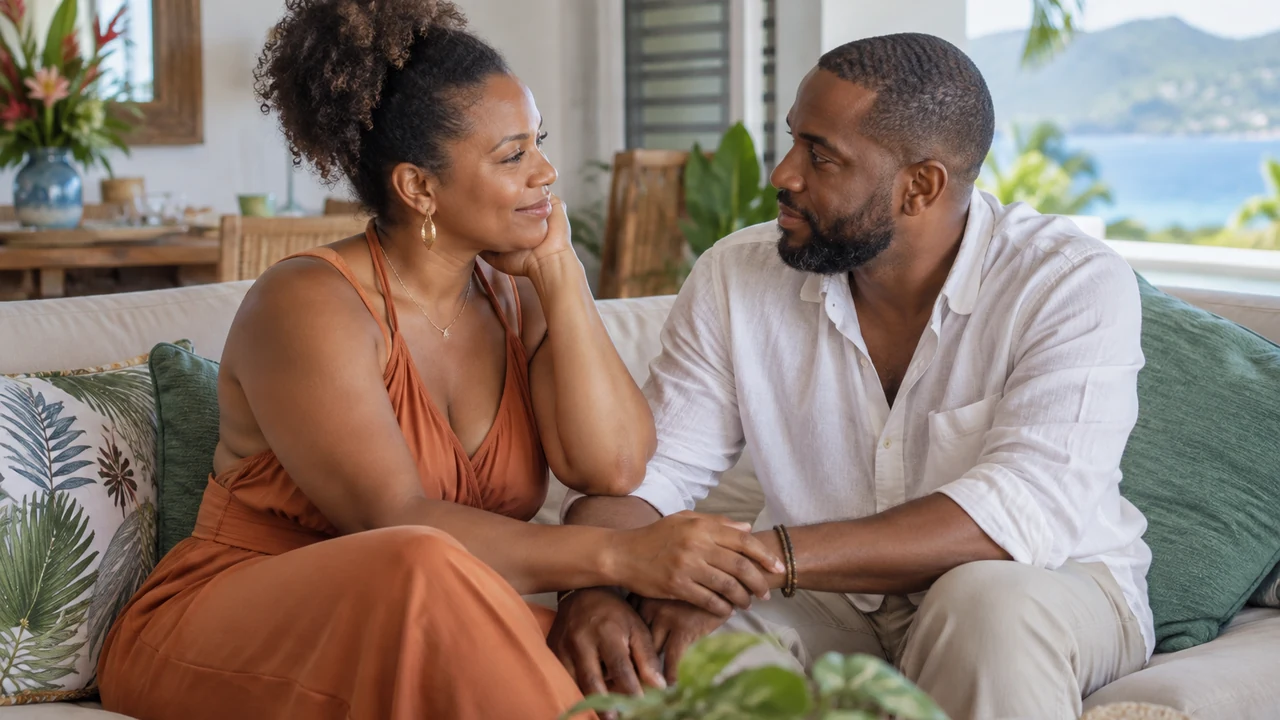 Couple antillais illustrant le retour affectif en Guadeloupe